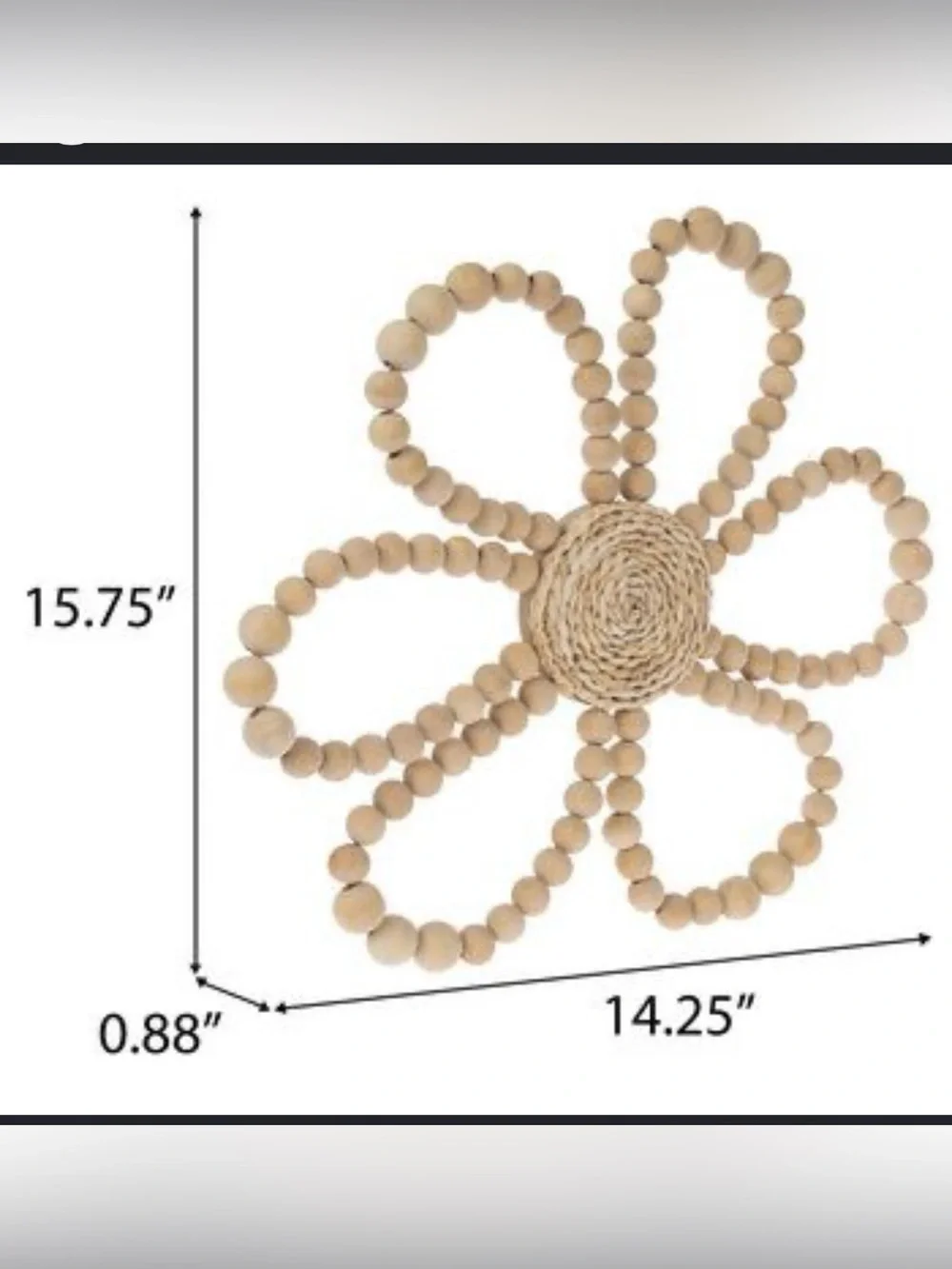 Beaded Flower Wood Wall Decor